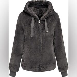 Gray Faux Fur Jacket